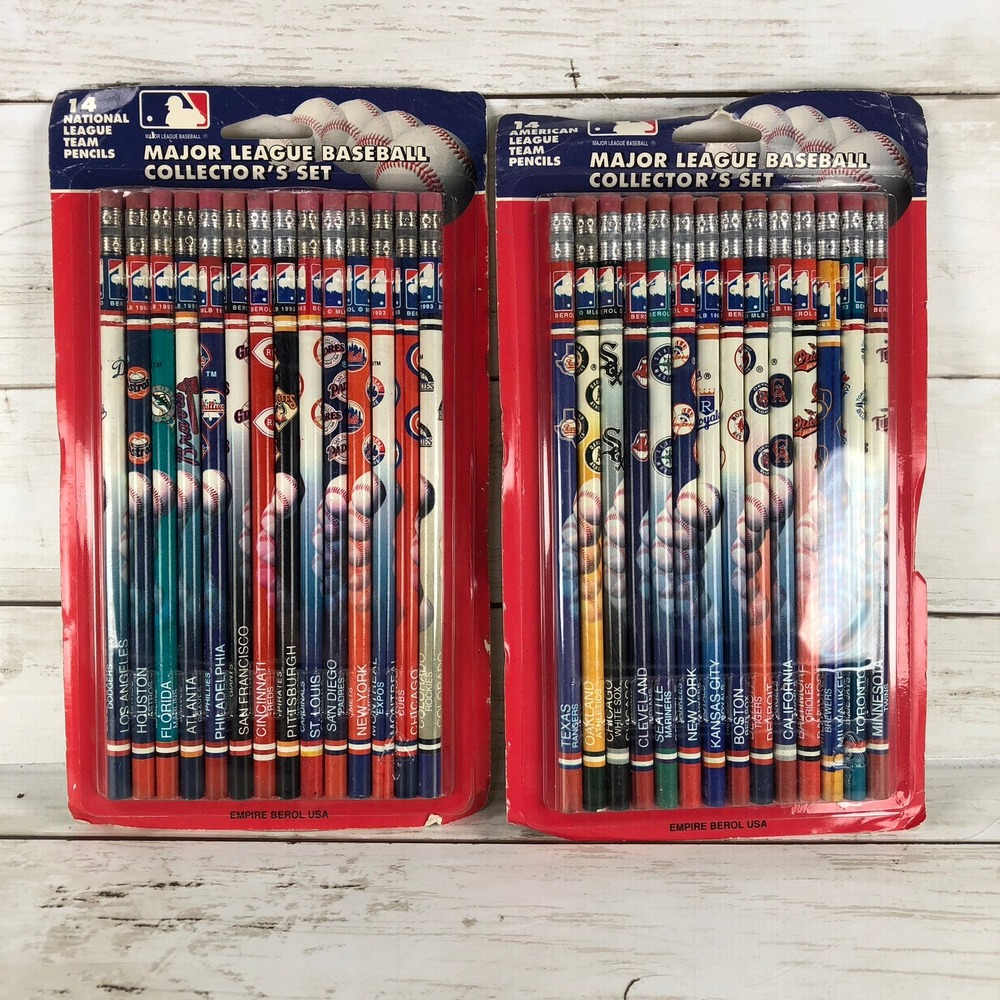 Vintage 1993 MLB Baseball Pencils Empire Berol 28 Team Collector Set NL AL New